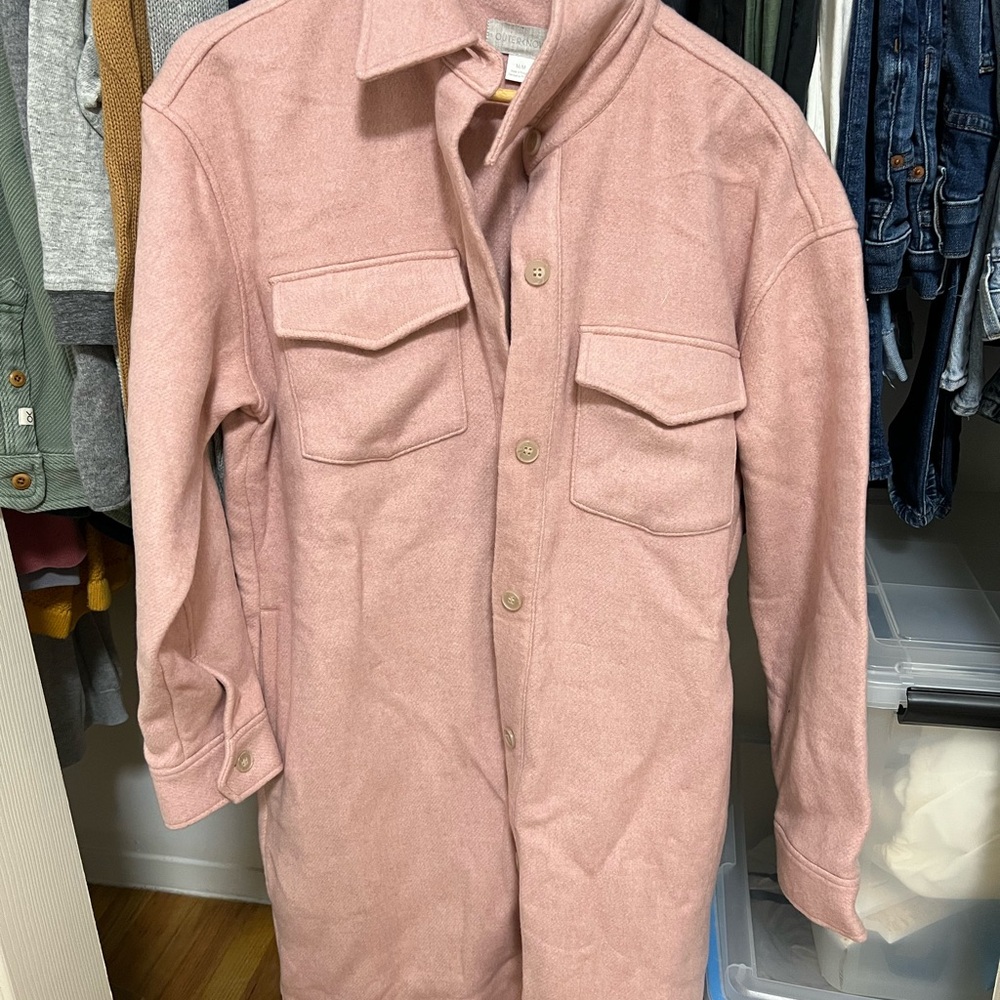 Outerknown wool coat, pink, M